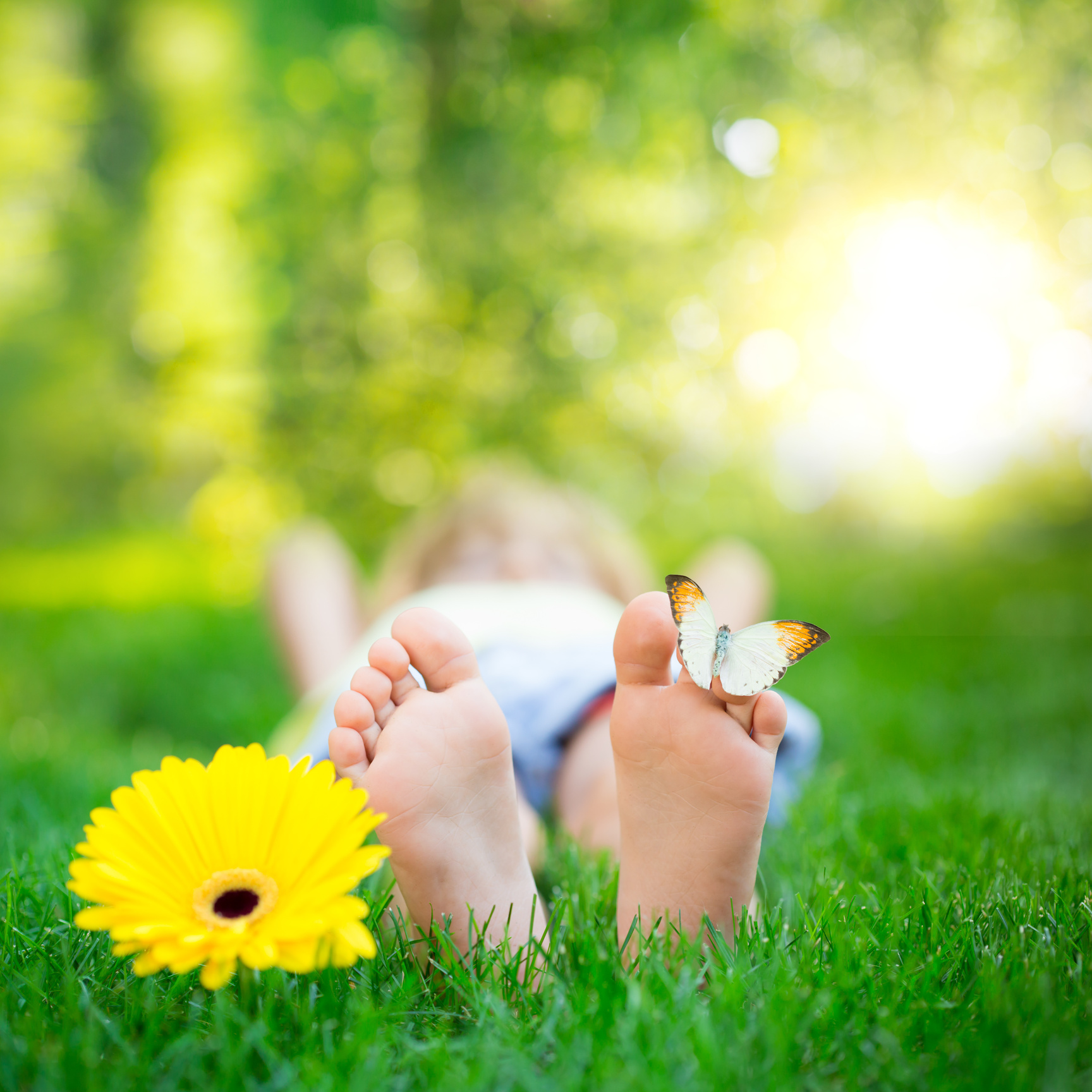 Happy Child in Spring Park